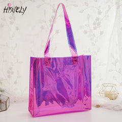 Transparent PVC Laser Holographic Tote Handbag