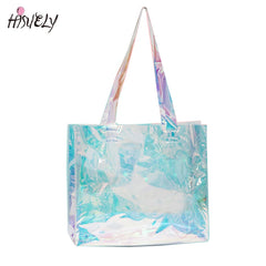 Transparent PVC Laser Holographic Tote Handbag