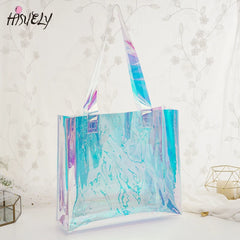 Transparent PVC Laser Holographic Tote Handbag
