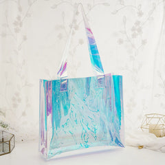 Transparent PVC Laser Holographic Tote Handbag