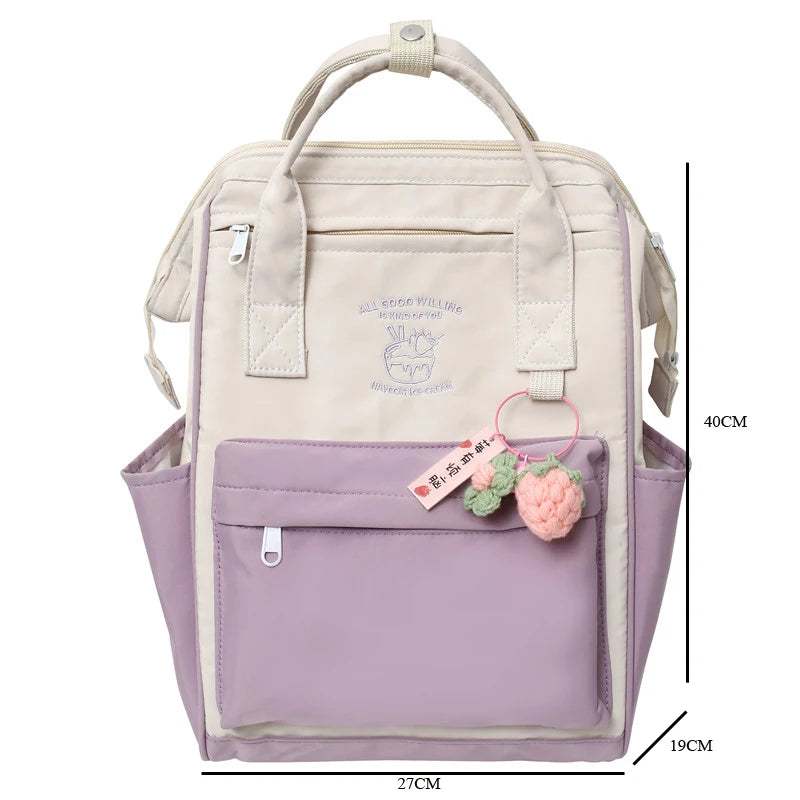 Nylon Backpack for Women and Girls, Travel School Bag for Teenage Girls