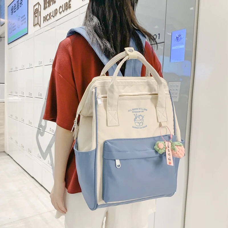Nylon Backpack for Women and Girls, Travel School Bag for Teenage Girls
