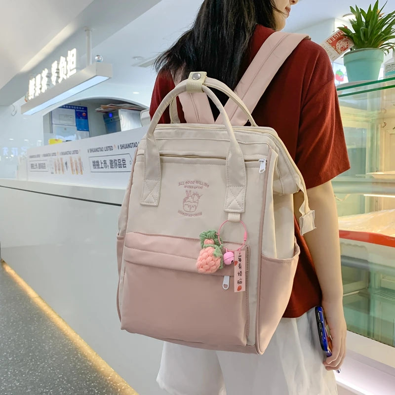 Nylon Backpack for Women and Girls, Travel School Bag for Teenage Girls