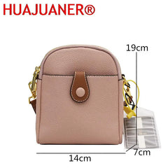 Real Cow Leather Women's Mini Messenger Bag Purse Girls Phone Bag