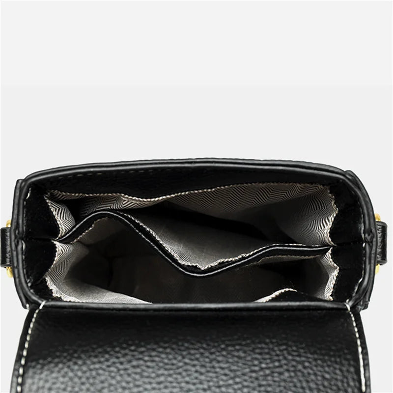 Cowhide Leather Mini Messenger Bag Women Hangbag Purse Girls Phone Bag