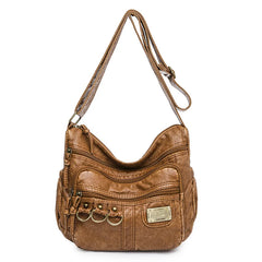 Vintage Crossbody Bag Brown Soft Shopper Bag