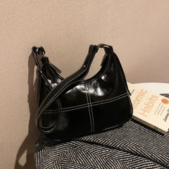 Retro Textured PU Leather Women Shoulder Bag