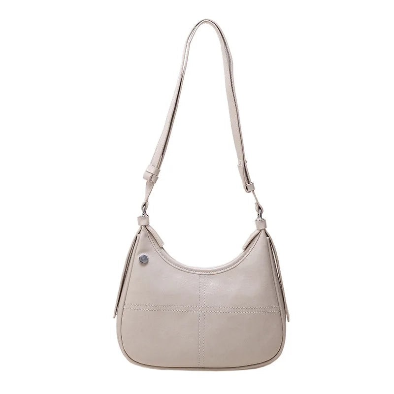 Retro Textured PU Leather Women Shoulder Bag