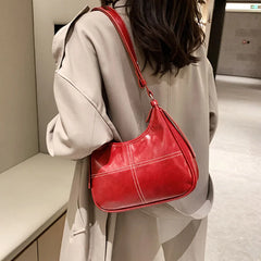 Retro Textured PU Leather Women Shoulder Bag