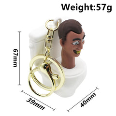 Skibidi Toilet Keychain PVC Keyring Pendant Child Doll Birthday Christmas Gift