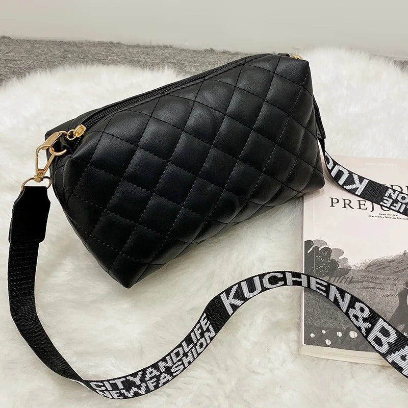 Lingge Embroidery Camera Women's Messenger Bag