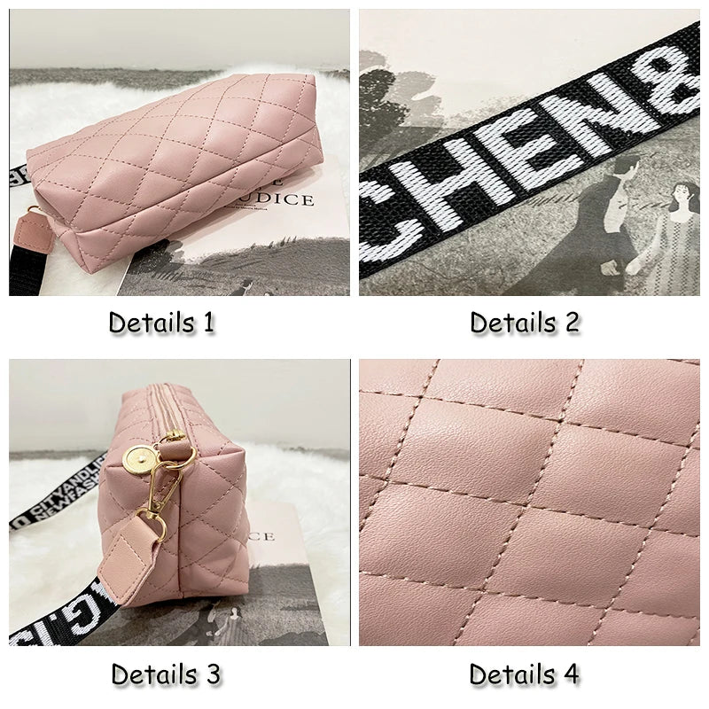 Lingge Embroidery Camera Women's Messenger Bag