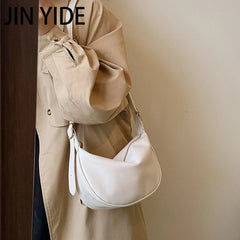 Large Capacity Solid Chest Bag for Women Travel Crossbody Half Moon Belt Bag