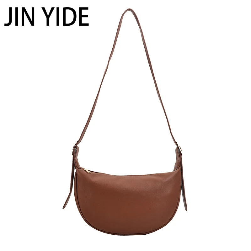 Large Capacity Solid Chest Bag for Women Travel Crossbody Half Moon Belt Bag
