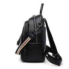 Solid Women PU Leather Backpack Bag High Capacity Shoulder Travel Y26