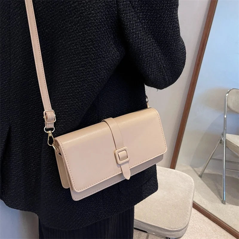 Small Square Crossbody Bag PU Leather Shoulder Bag for Women