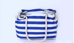 Stripe Shoulder Handbag Rough Striped Beach Bag