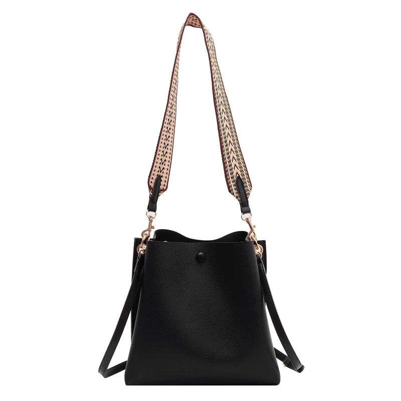 Spring Women's PU Leather Crossbody Bag with Double Shoulder Straps