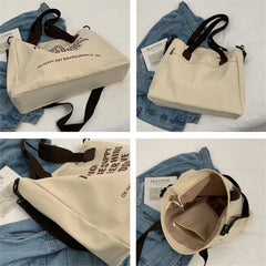 Spring Women's Canvas Shoulder Bag Large Capacity Messenger Handbag