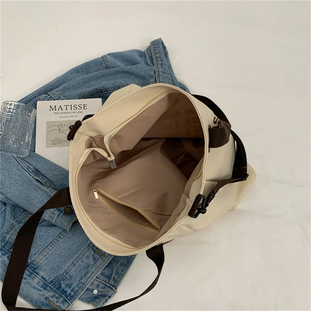 Spring Women's Canvas Shoulder Bag Large Capacity Messenger Handbag