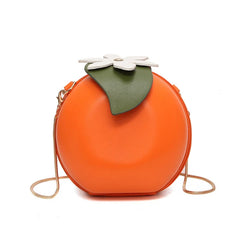 Spring Round Messenger Bag Women's Chain Orange Small