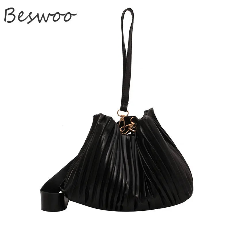 Spring Bags Summer Folds Bucket Bags for Women Shoulder Crossbody Bag