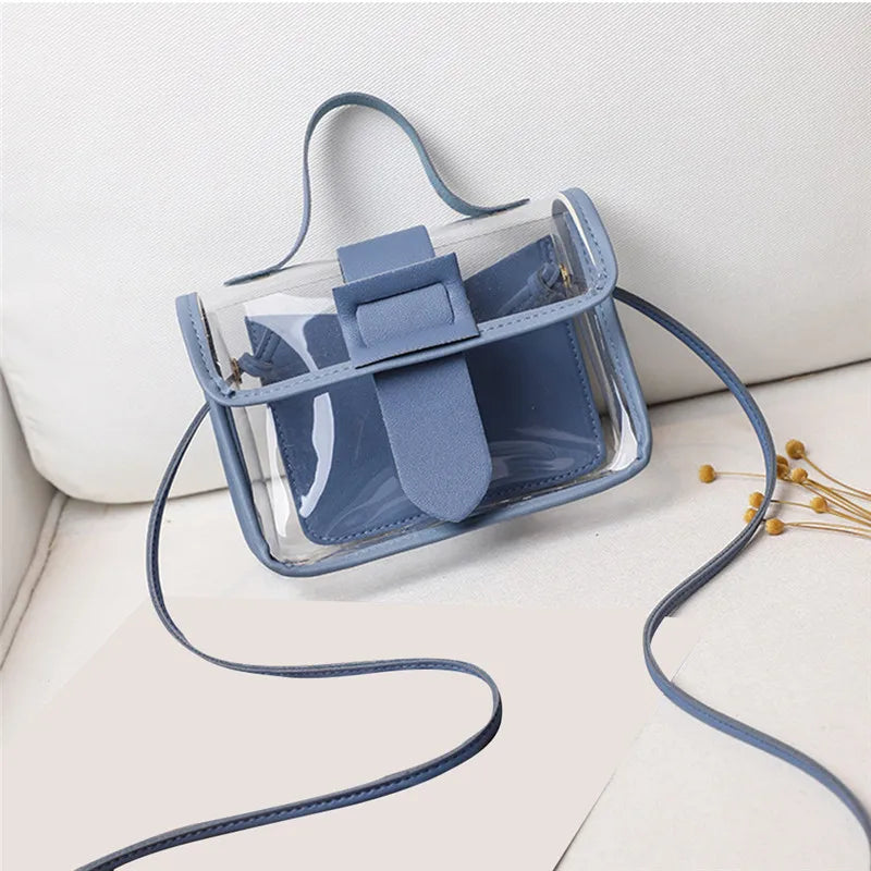 Women's Transparent Sling Bag PVC Shoulder Messenger Sweet Lady Bag