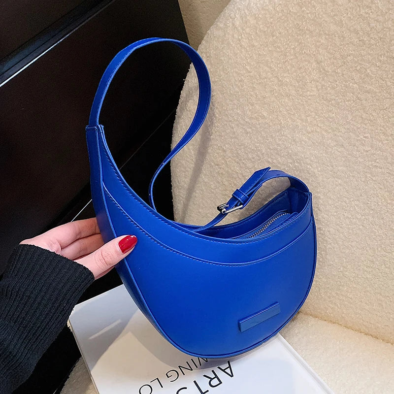 Spring PU Leather Underarm Bag Women Handbag Crossbody Shoulder Bag