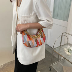 Spring Women Shoulder Bag Geometric Pu Leather Crossbody Bags