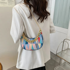 Spring Women Shoulder Bag Geometric Pu Leather Crossbody Bags