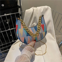 Spring Women Shoulder Bag Geometric Pu Leather Crossbody Bags