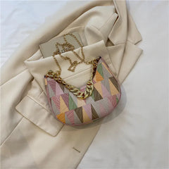 Spring Women Shoulder Bag Geometric Pu Leather Crossbody Bags