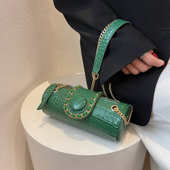 Summer Barrel Crossbody Bag Women PU Leather Handbag Shoulder Tote