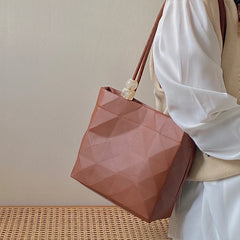 Summer Geometric Women Handbags Ladies Shoulder Bag Bucket Bag