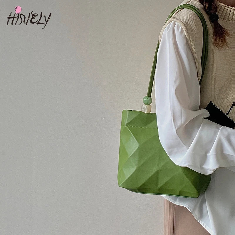 Summer Geometric Women Handbags Ladies Shoulder Bag Bucket Bag