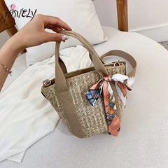Summer Hot Scarf Shell Straw Bag Leisure Women Handbags