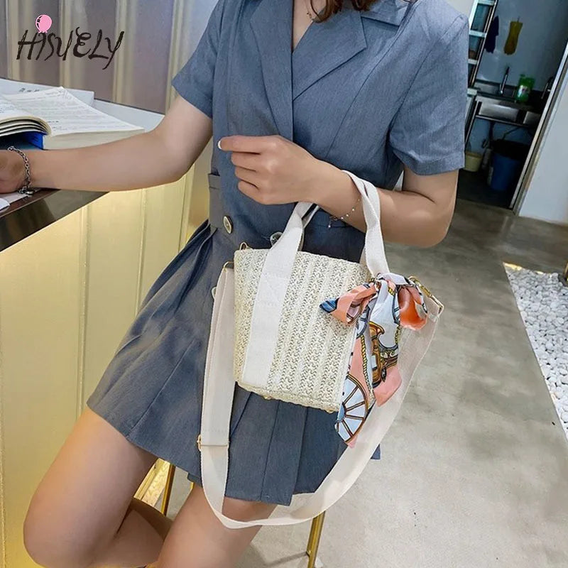 Summer Hot Scarf Shell Straw Bag Leisure Women Handbags