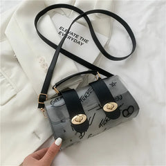 Summer Graffiti Transparent Shoulder Bag Retro Versatile Handbag