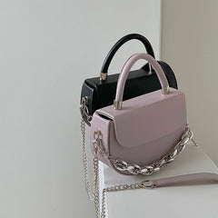 Summer Saddle Bag Women's Textured Chain Shoulder Bag