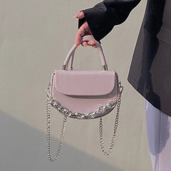 Summer Saddle Bag Women's Textured Chain Shoulder Bag