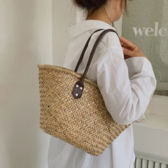 Women Boho Tote Bag Straw Beach Handbag Party Clutch
