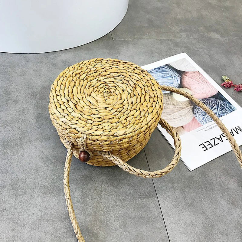 Vintage Crossbody Straw Beach Tote Rattan Bag Bohemian Shoulder Bag