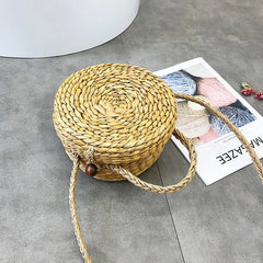 Vintage Crossbody Straw Beach Tote Rattan Bag Bohemian Shoulder Bag