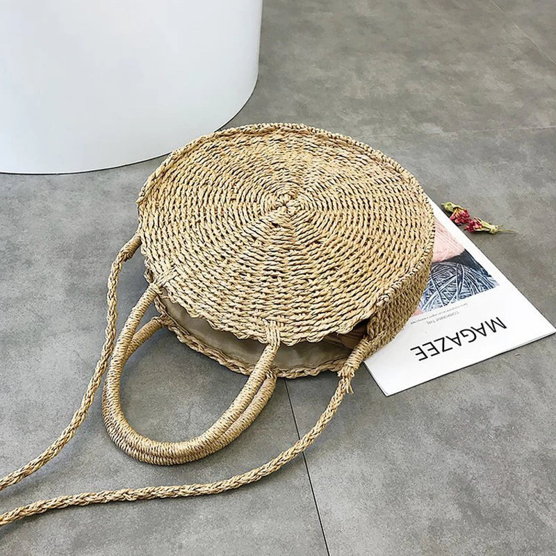Vintage Crossbody Straw Beach Tote Rattan Bag Bohemian Shoulder Bag