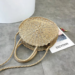 Vintage Crossbody Straw Beach Tote Rattan Bag Bohemian Shoulder Bag