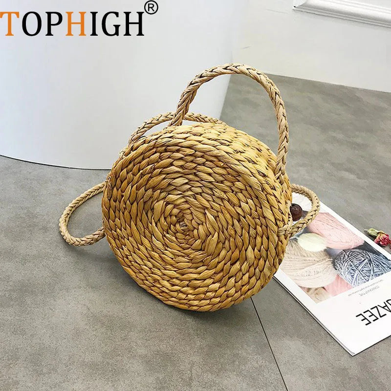 Vintage Crossbody Straw Beach Tote Rattan Bag Bohemian Shoulder Bag