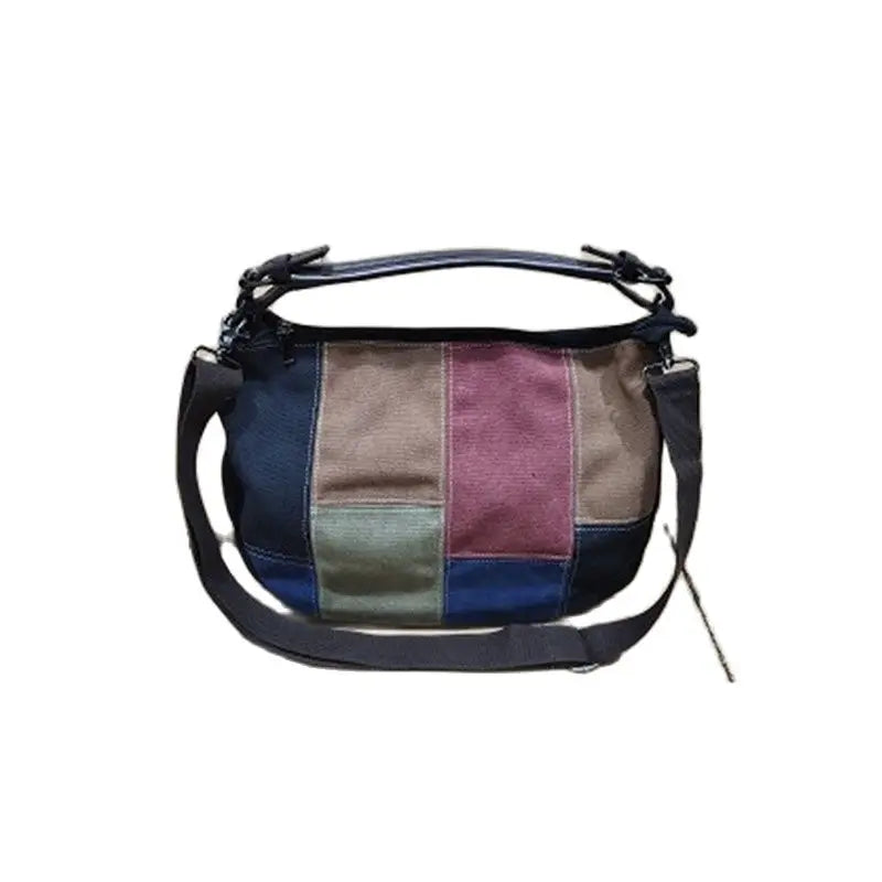 Women Canvas Shoulder Bags Patchwork Handbags Tavel Totes Cross Body Bags