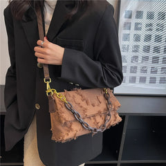 Canvas Crossbody Clutch Purse Chain Shoulder Bag for Women