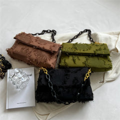 Canvas Crossbody Clutch Purse Chain Shoulder Bag for Women