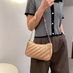 Rhombic Texture Shoulder Bag Chain Handbags for Women